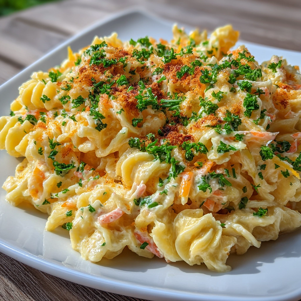 Kinder Nudelsalat mit Frischkäse: Ein schmackhaftes Rezept!