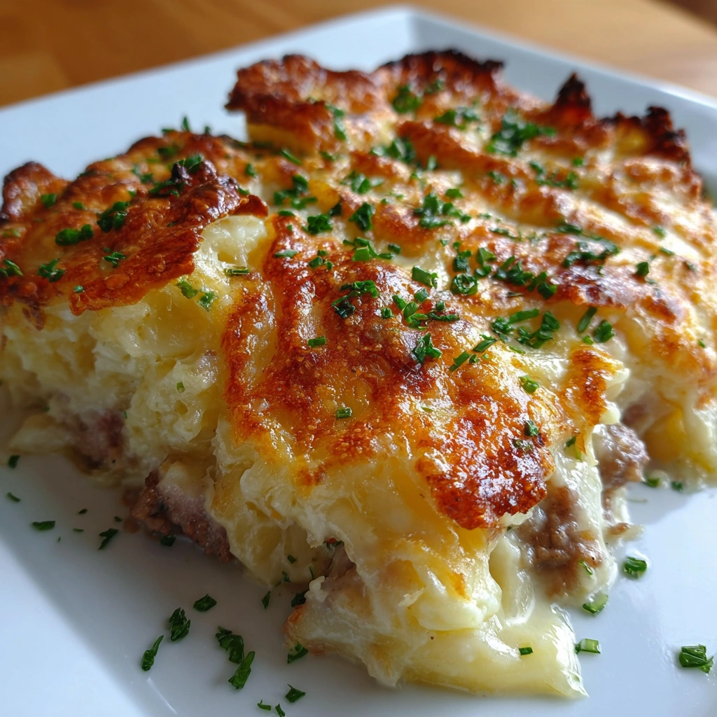 Cremiges Kartoffelgratin mit Hackfleisch und saftigem Käse – Das perfekte Rezept!